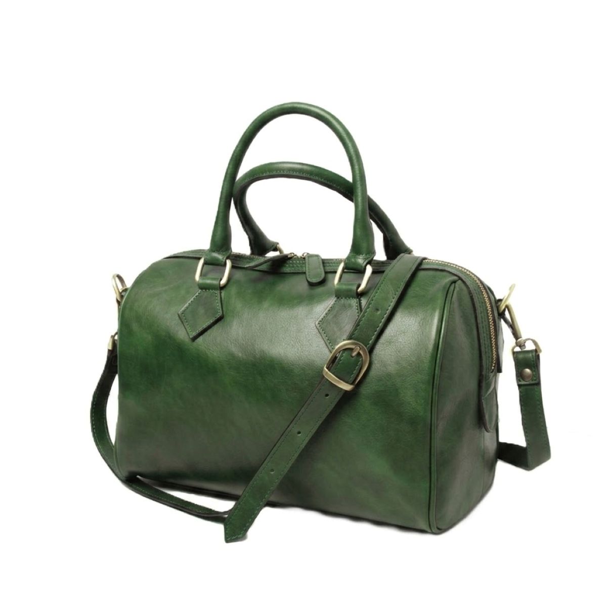Double handled shoulder bag - Green-0