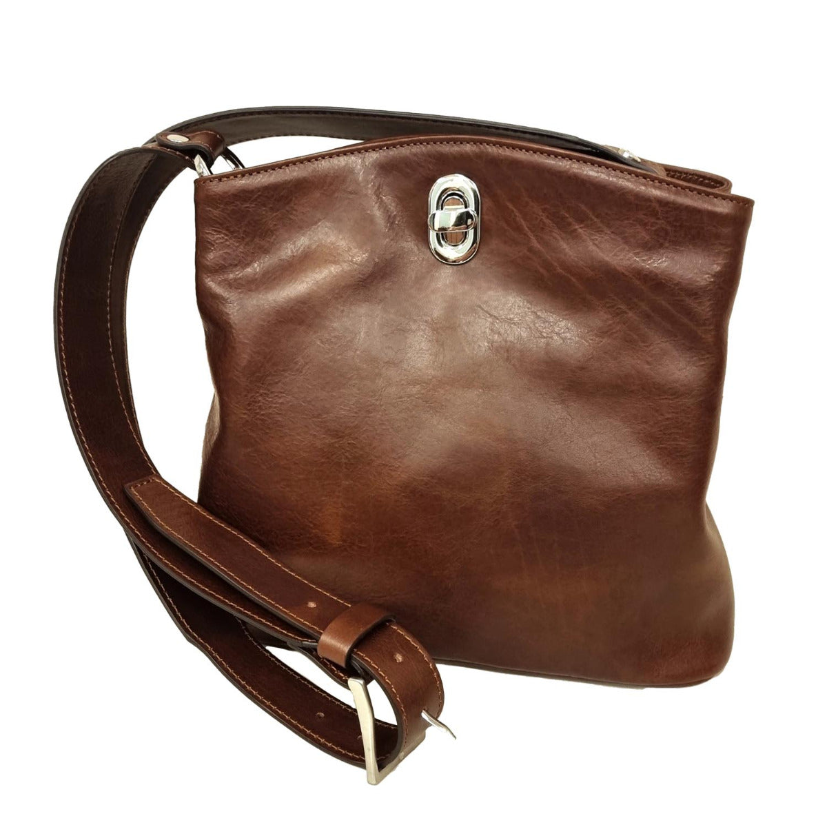 LEATHER BUCKET BAG-CHESTNUT-0