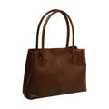 WOMEN'S BAG WITH TWO HANDLES IN FULL GRAIN LEATHER -BROWN-1