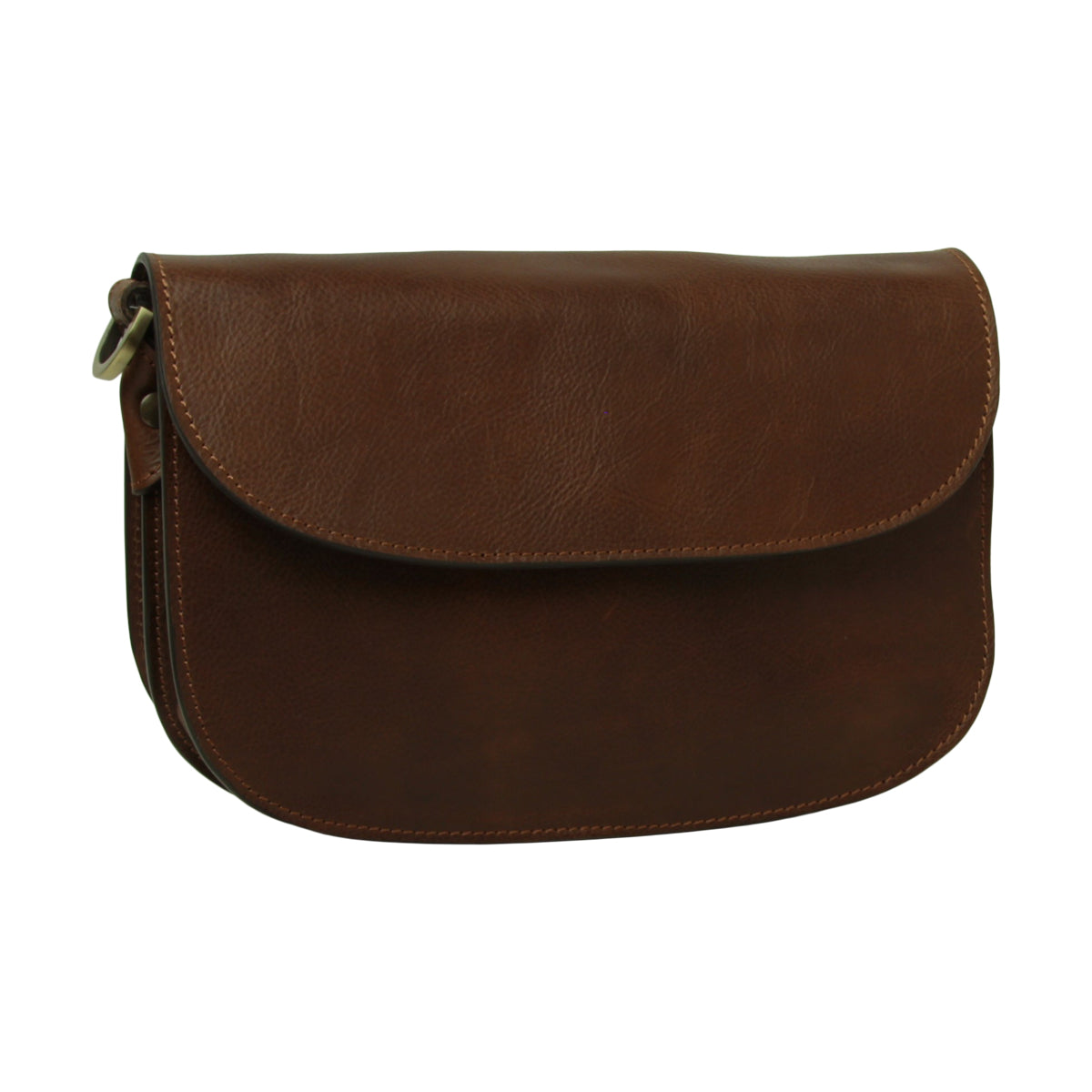 Two-sided shoulder bag in full-grain calfskin –Chestnut-0