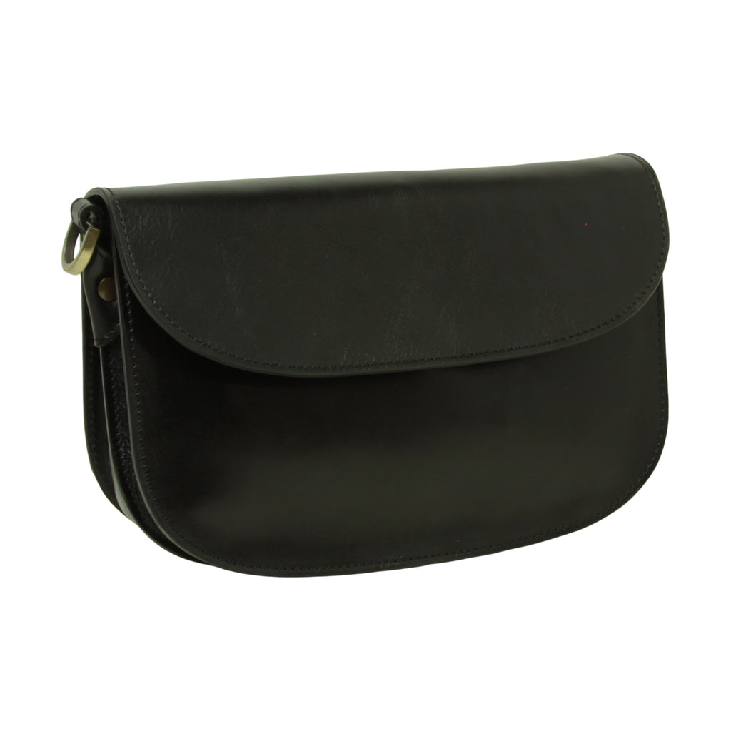 Two-sided shoulder bag in full-grain calfskin –Black-0