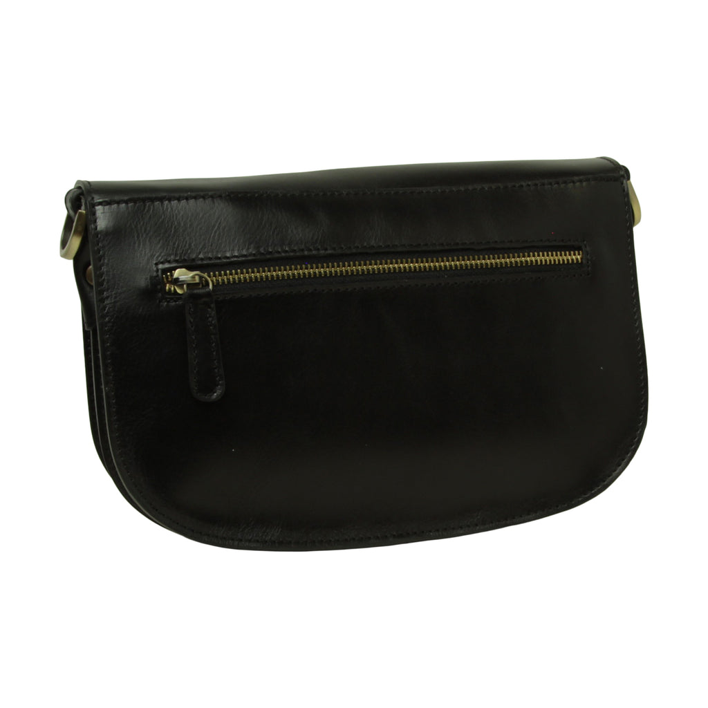 Two-sided shoulder bag in full-grain calfskin –Black-1