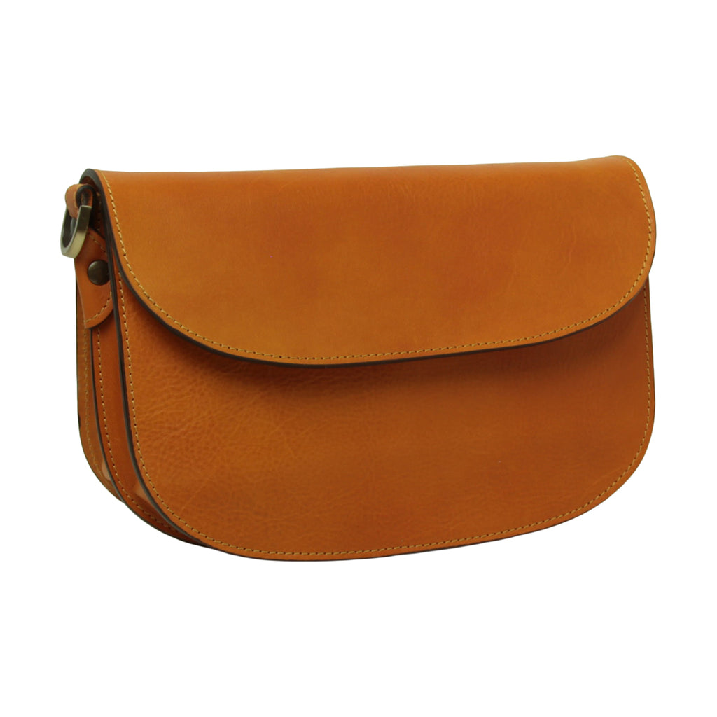 Two-sided shoulder bag in full-grain calfskin –Yellow Ochre-0