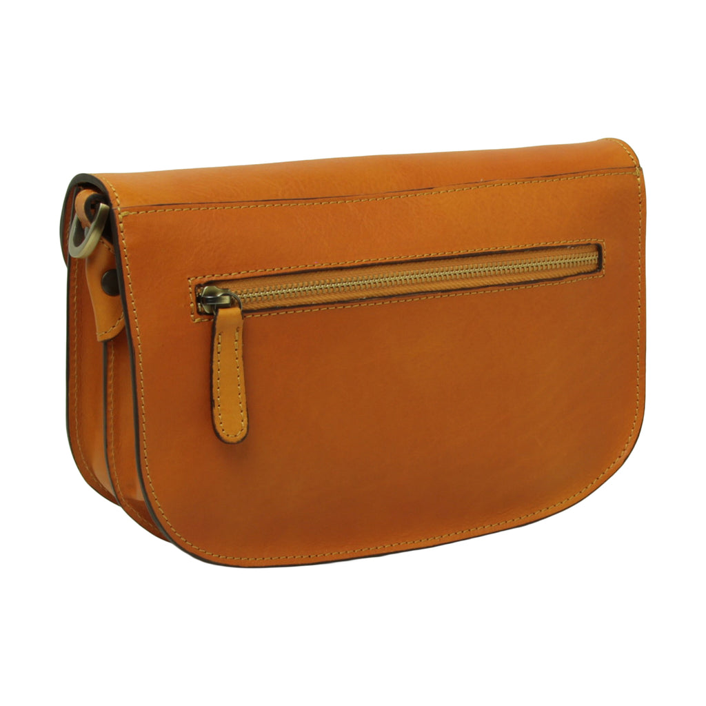 Two-sided shoulder bag in full-grain calfskin –Yellow Ochre-1