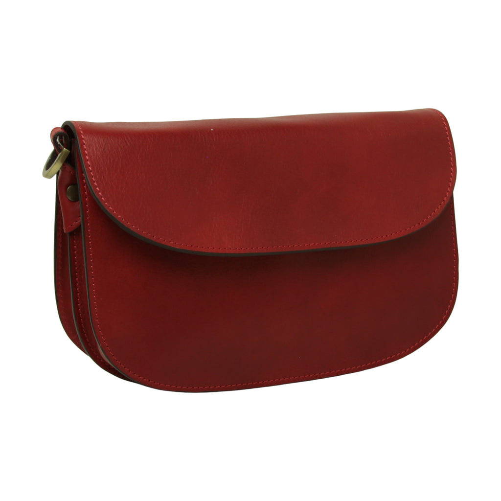 Two-sided shoulder bag in full-grain calfskin –Red-0