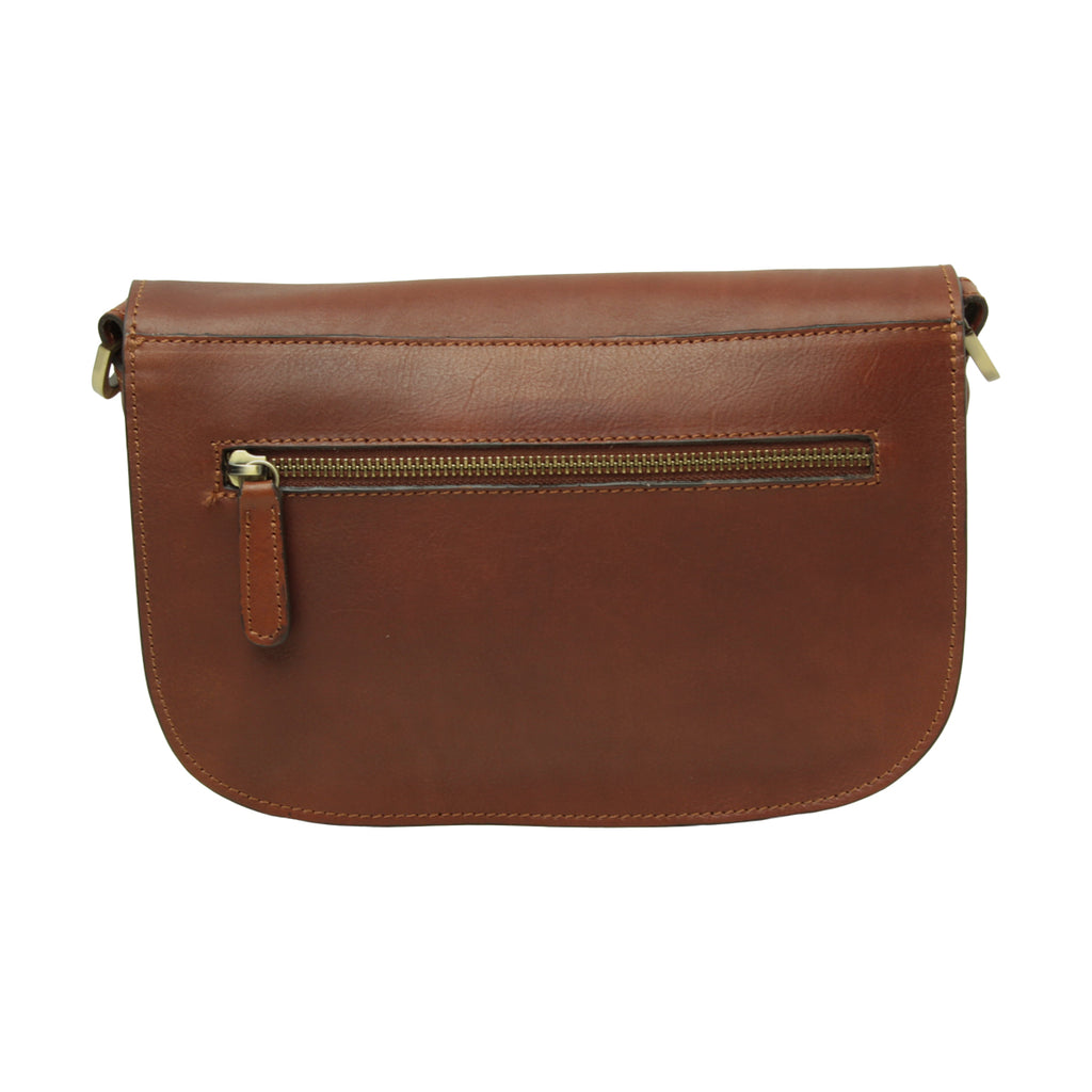 Two-sided shoulder bag in full-grain calfskin –Teak-1