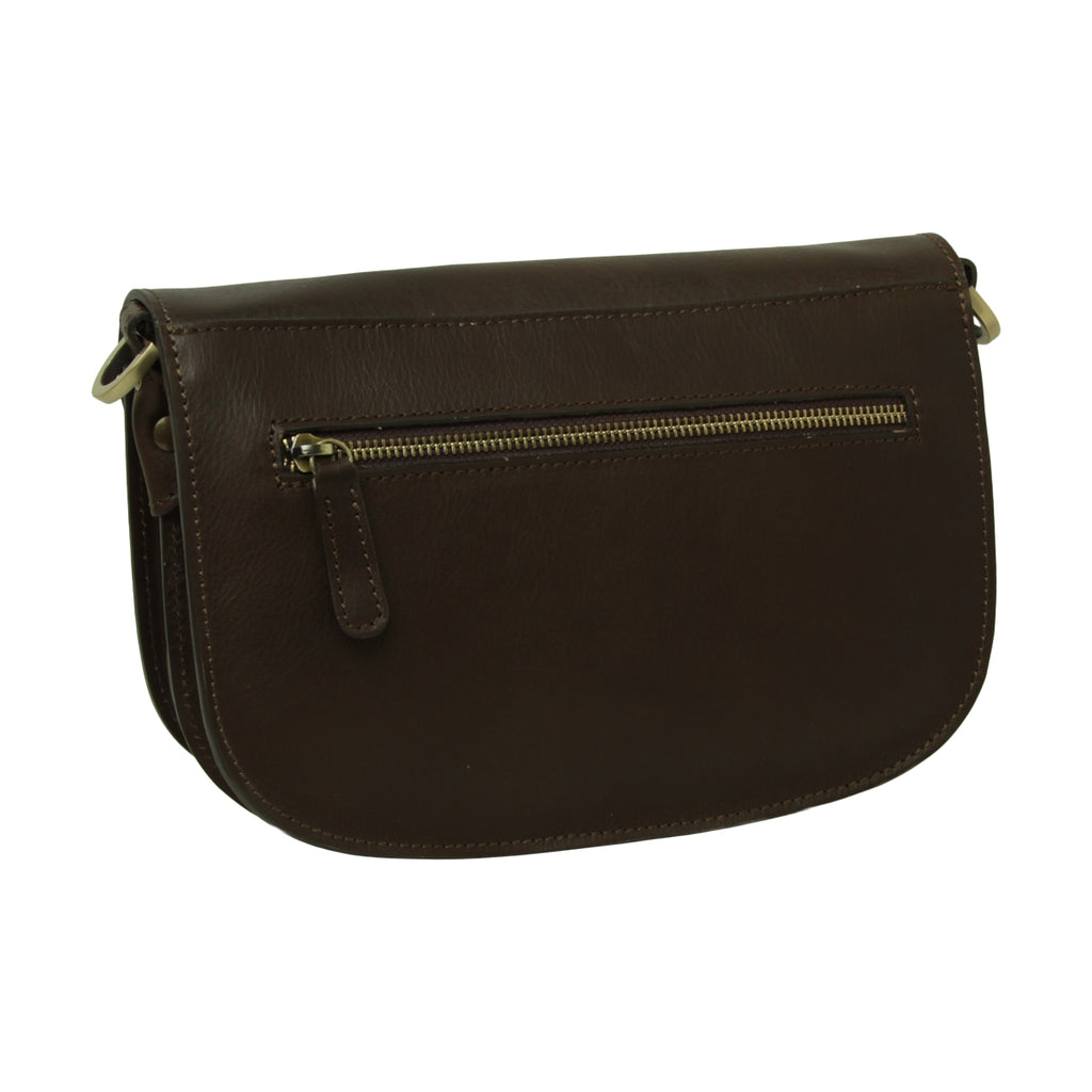 Two-sided shoulder bag in full-grain calfskin -Dark Brown-1