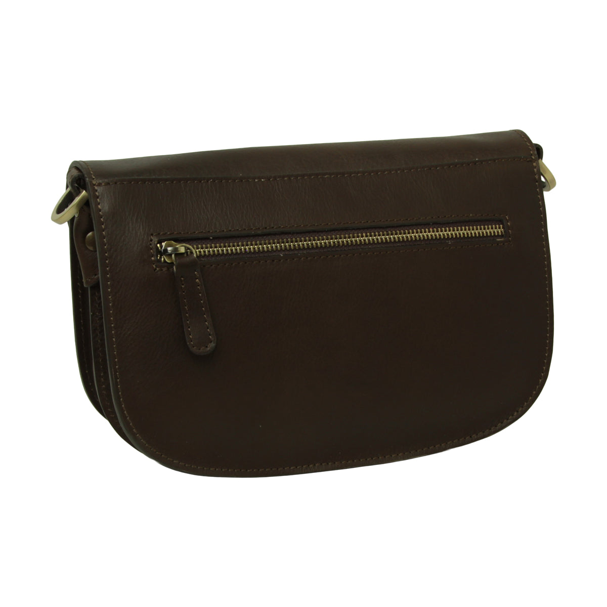 Two-sided shoulder bag in full-grain calfskin -Dark Brown-1