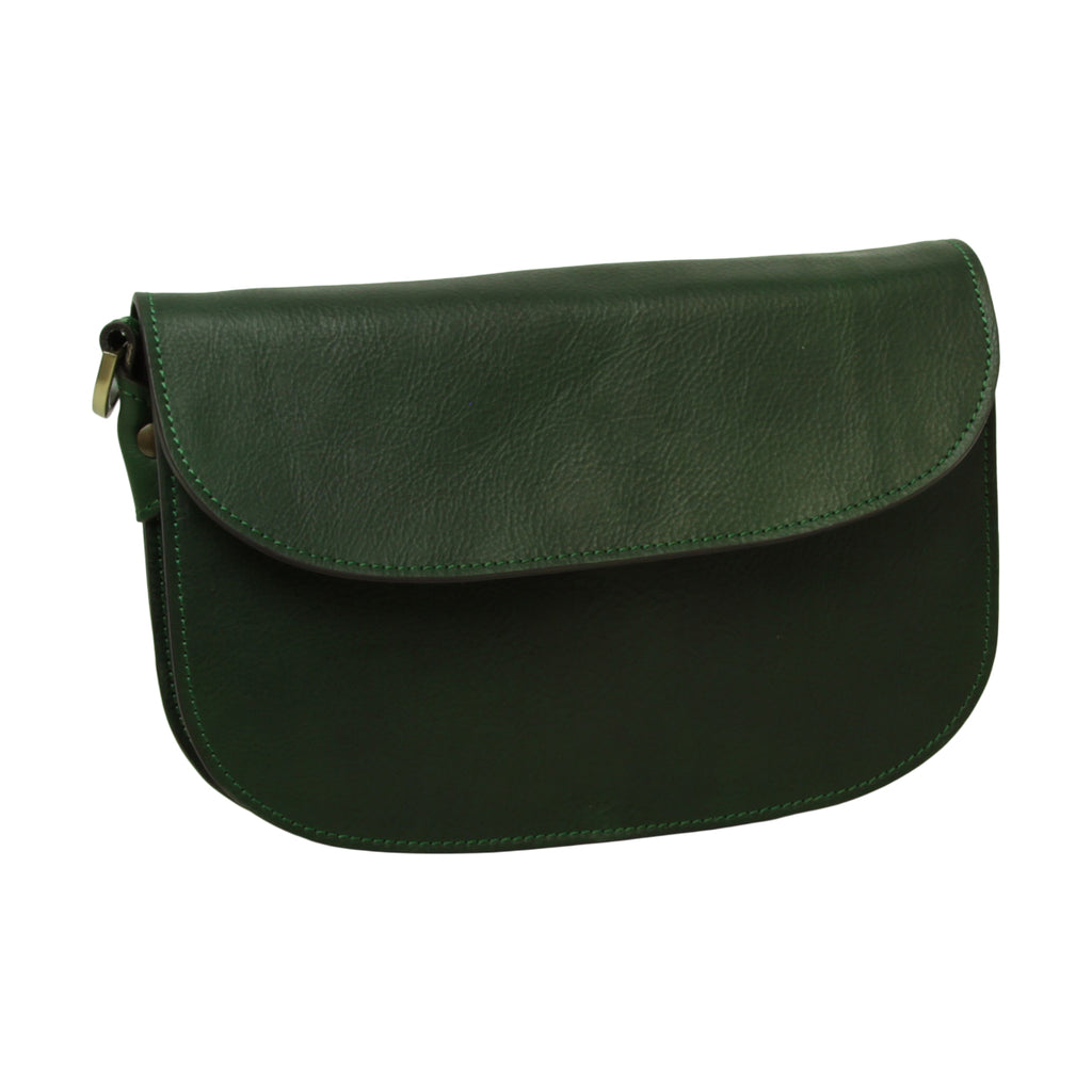 Two-shoulder bag in full-grain calfskin –Green-0