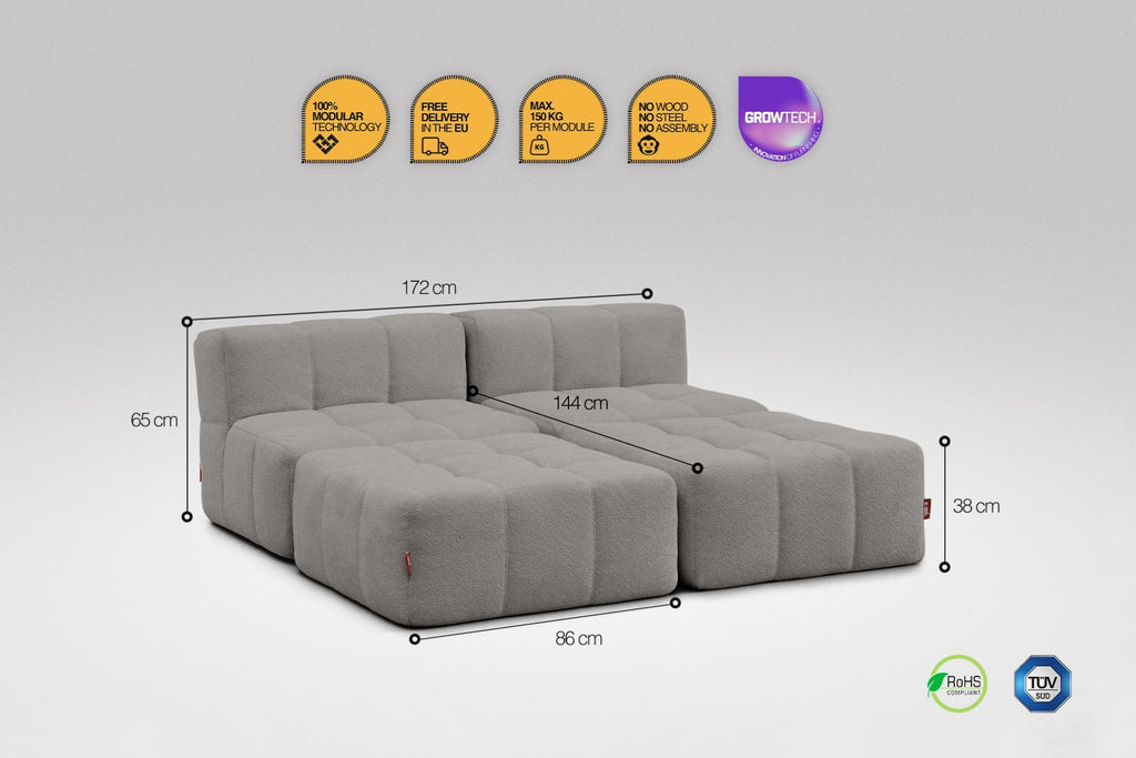 4 Teiliges Modulares Sofa – Grau-1