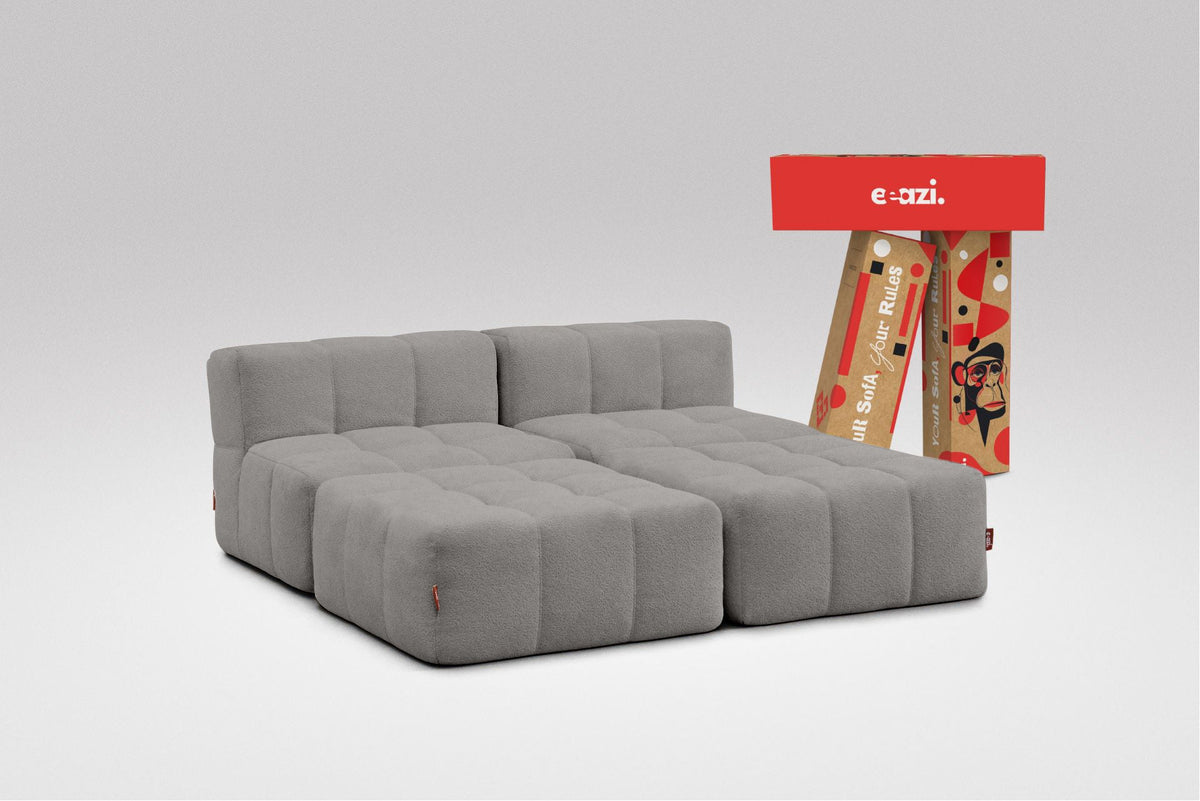 4 Teiliges Modulares Sofa – Grau-0