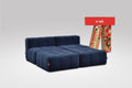 4 Teiliges Modulares Sofa – Blau-0