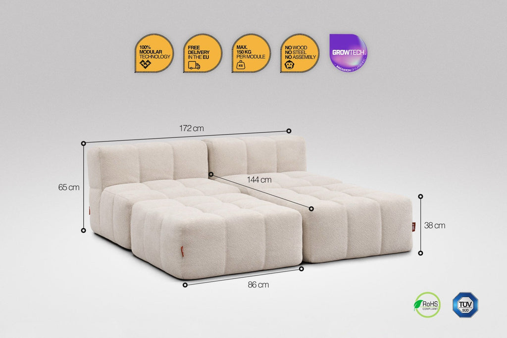 4 Teiliges Modulares Sofa – Beige-1