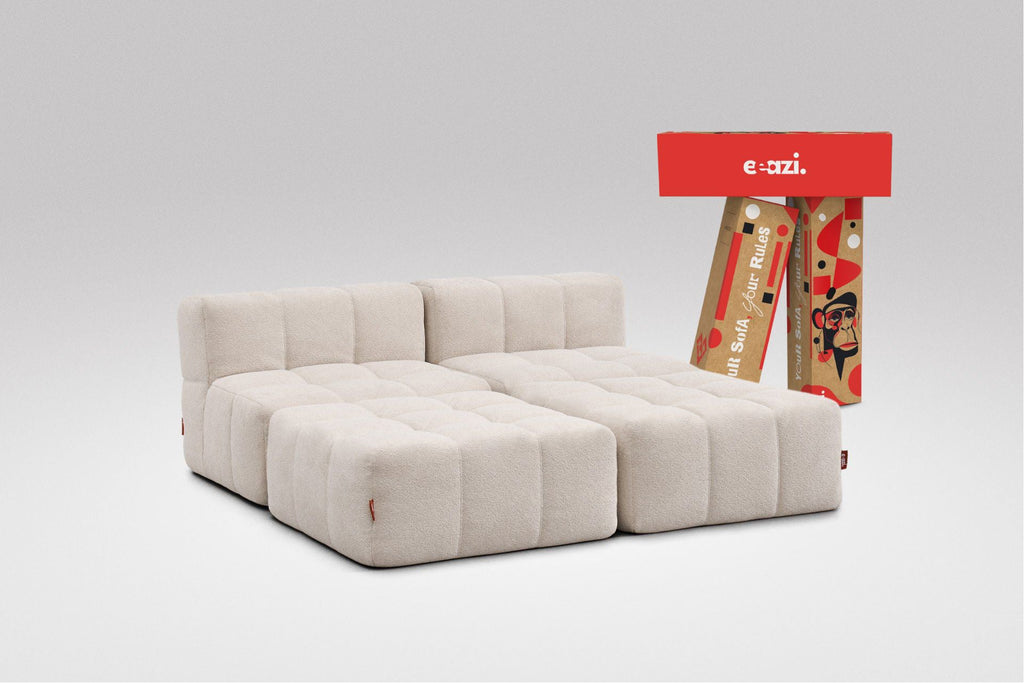 4 Teiliges Modulares Sofa – Beige-0
