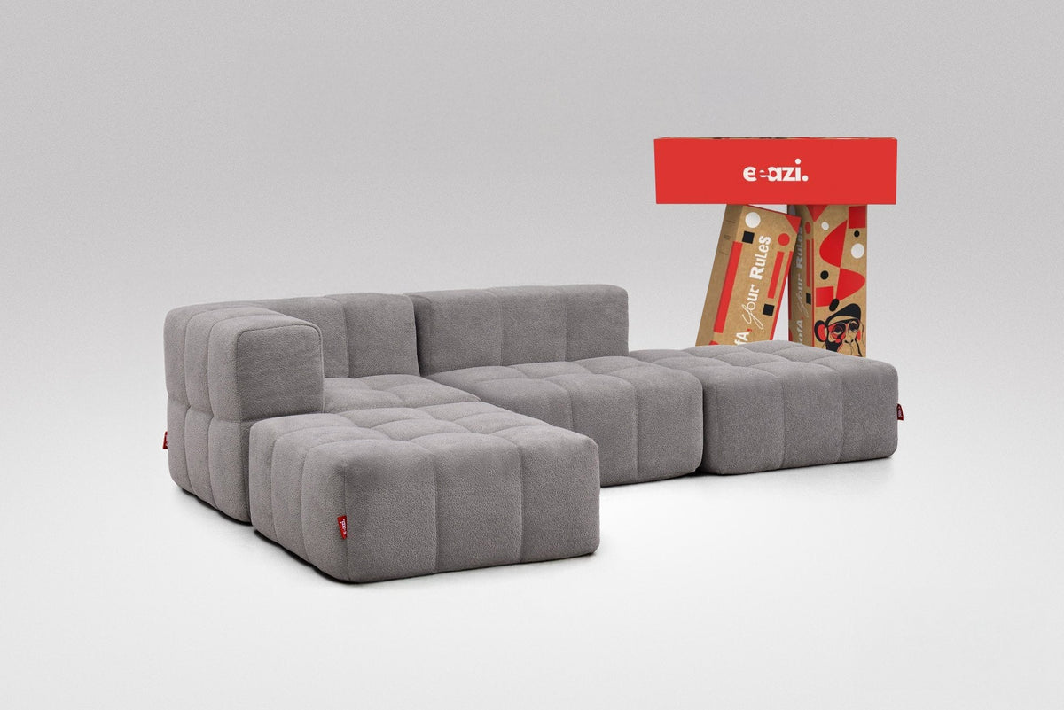 4 Teiliges Modulares Sofa – Grau-0