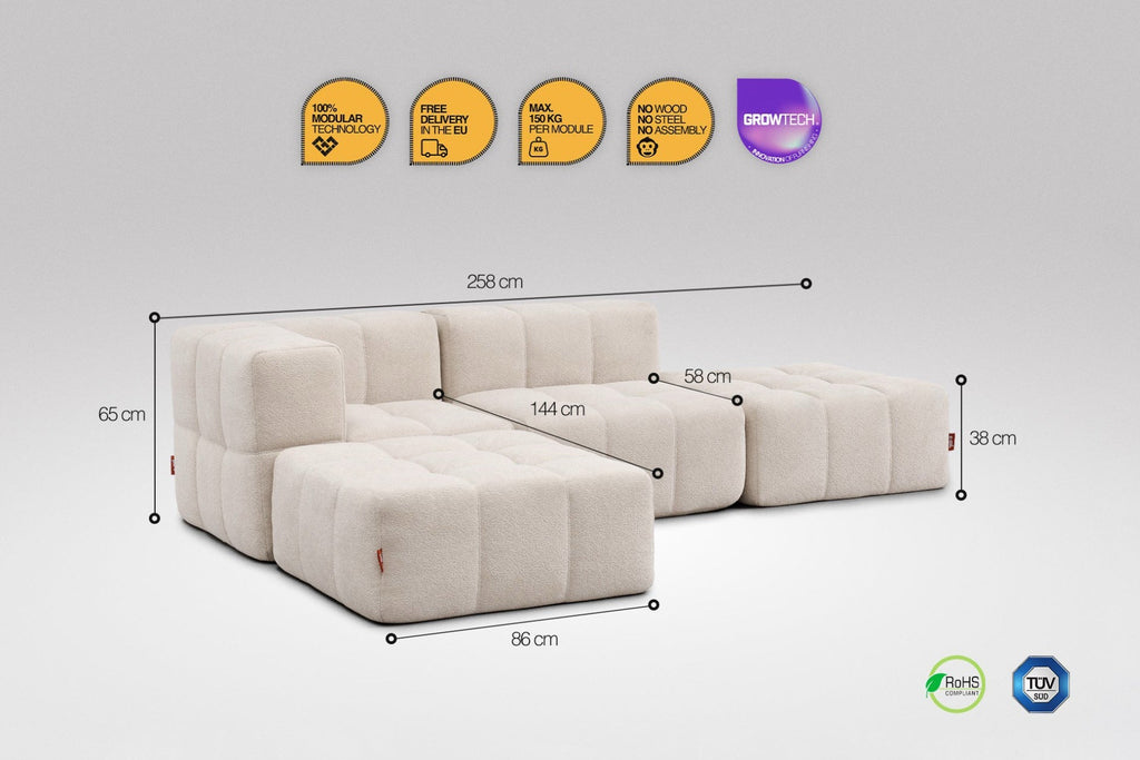 4 Teiliges Modulares Sofa – Beige-2