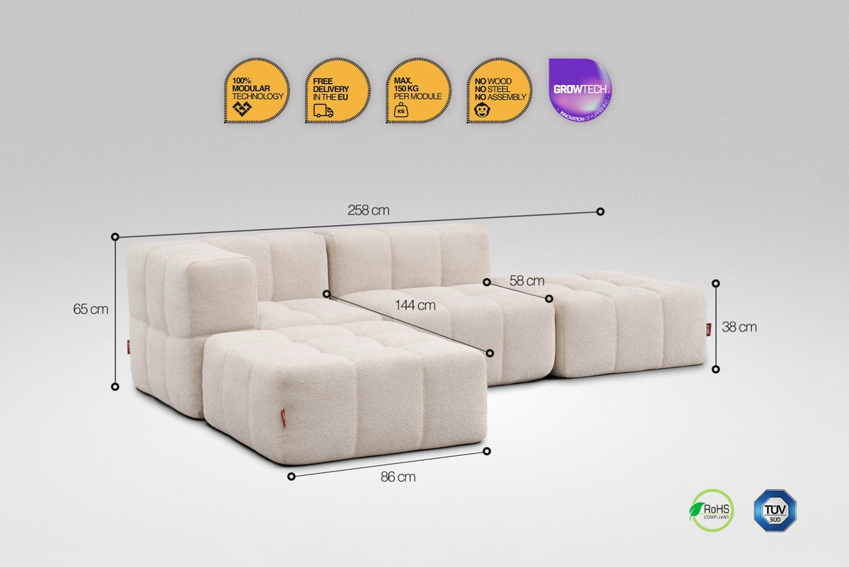 4 Teiliges Modulares Sofa – Beige-2