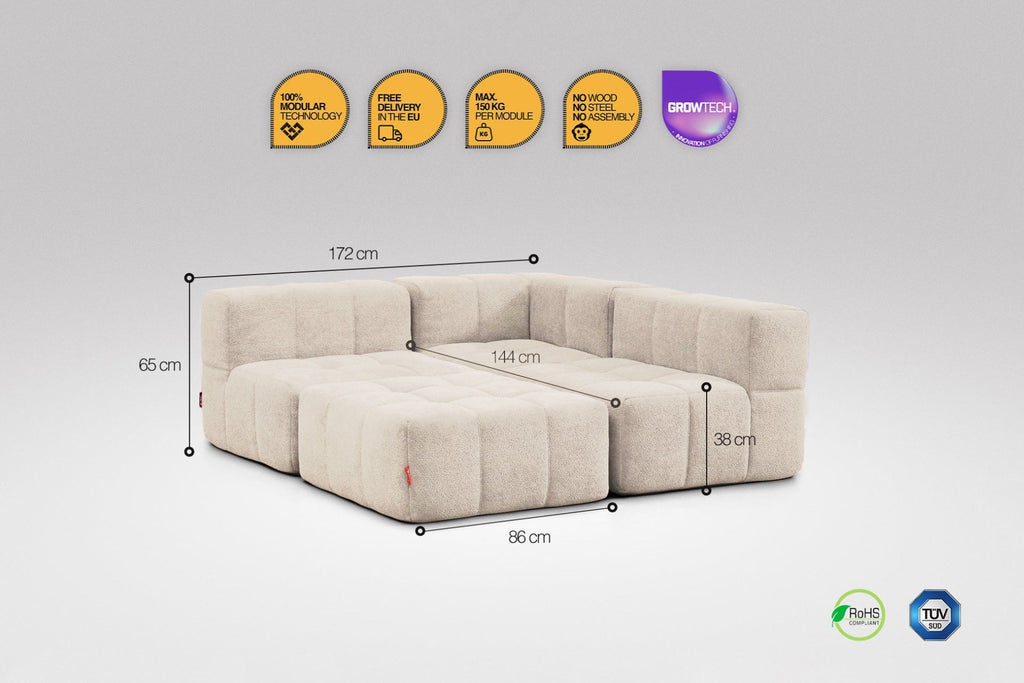 4 Teiliges Modulares Sofa – Beige-2
