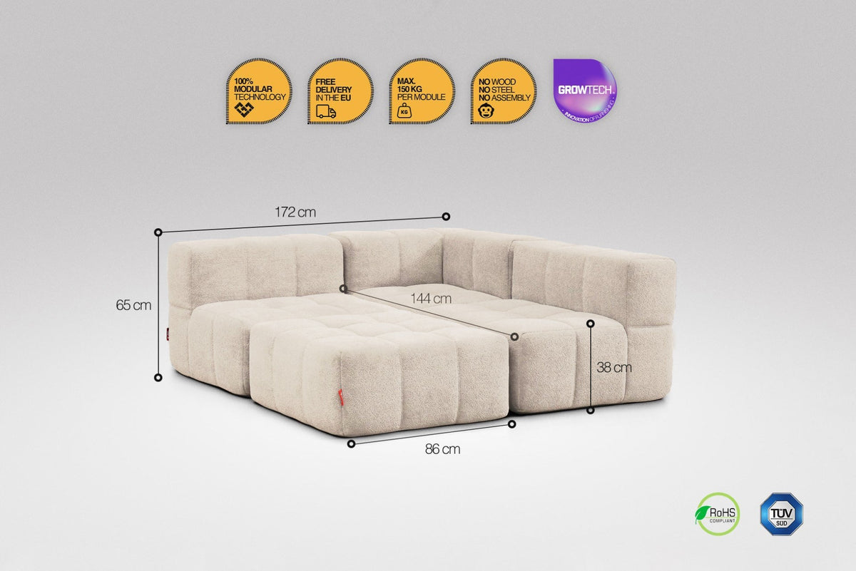 4 Teiliges Modulares Sofa – Beige-2