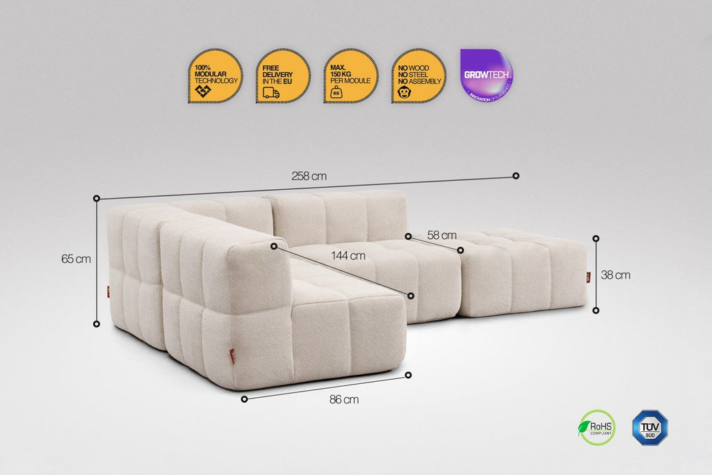 4 Teiliges Modulares Sofa – Beige-2