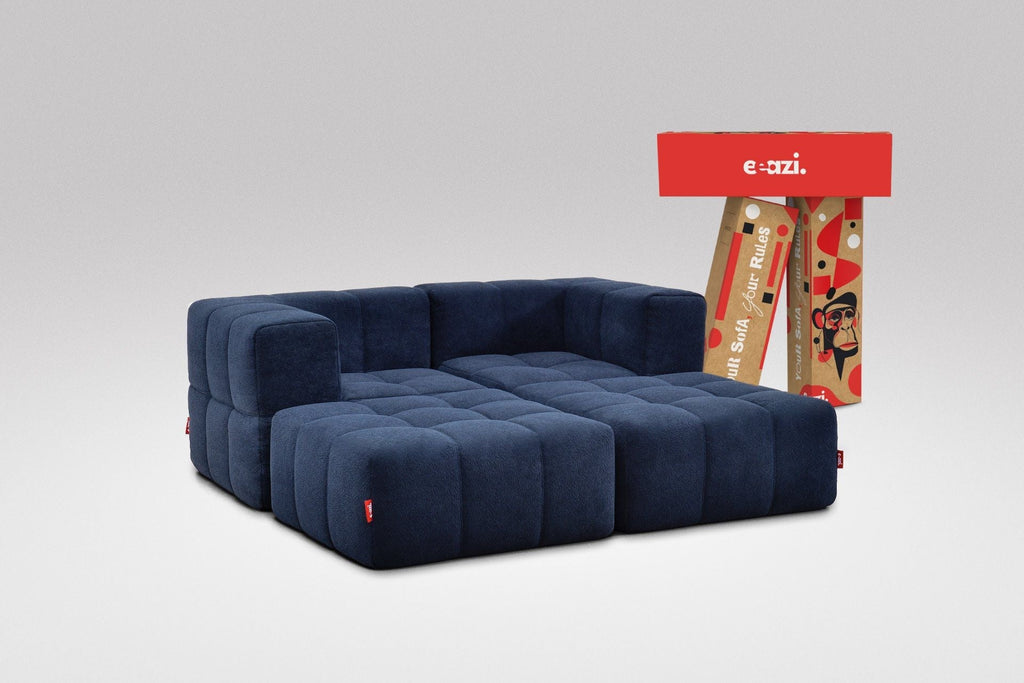 4 Teiliges Modulares Sofa – Blau-0