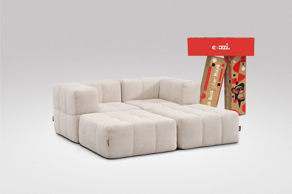 4 Teiliges Modulares Sofa – Beige-0