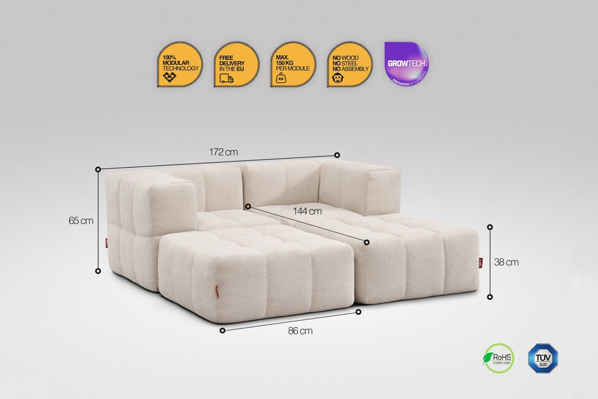 4 Teiliges Modulares Sofa – Beige-1