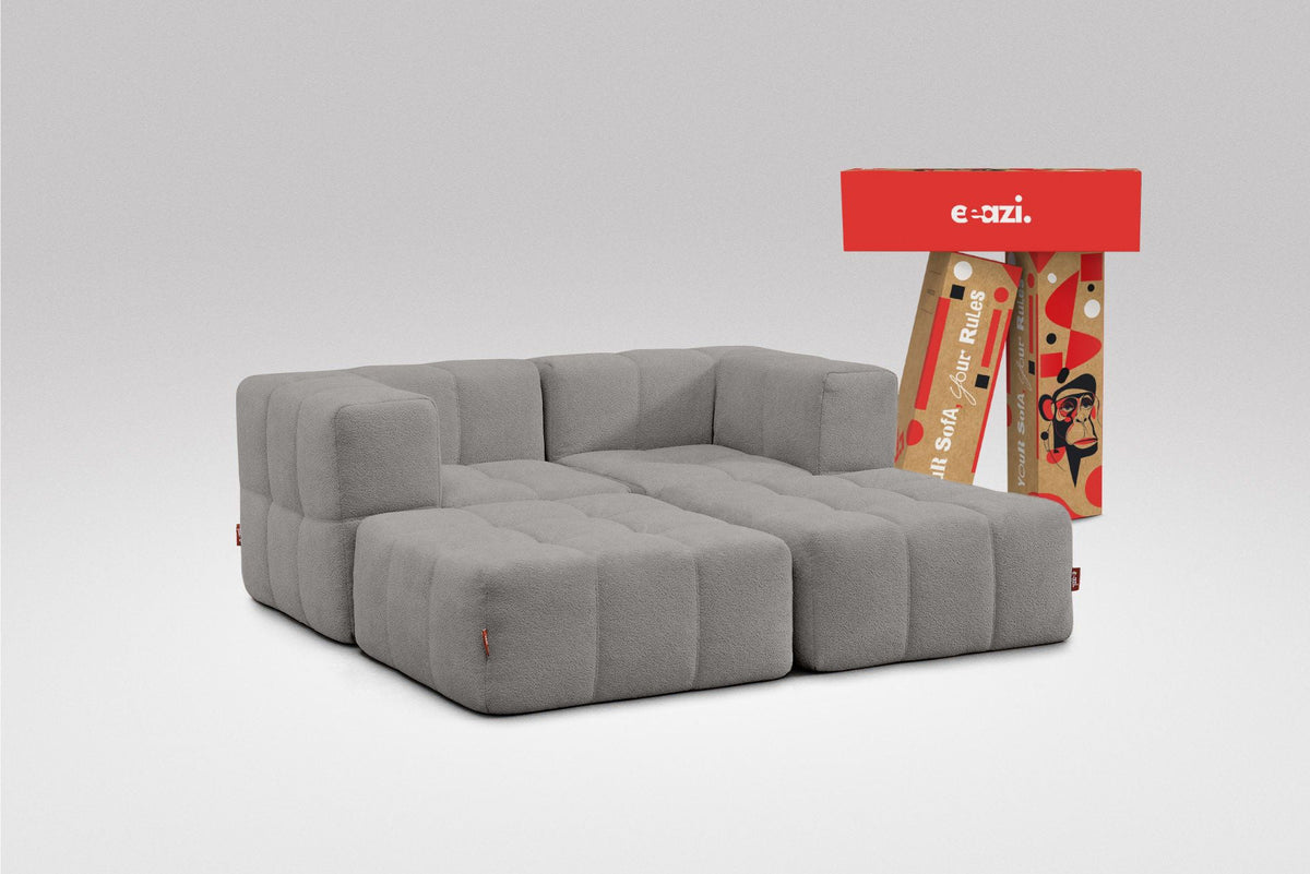 4 Teiliges Modulares Sofa – Grau-0