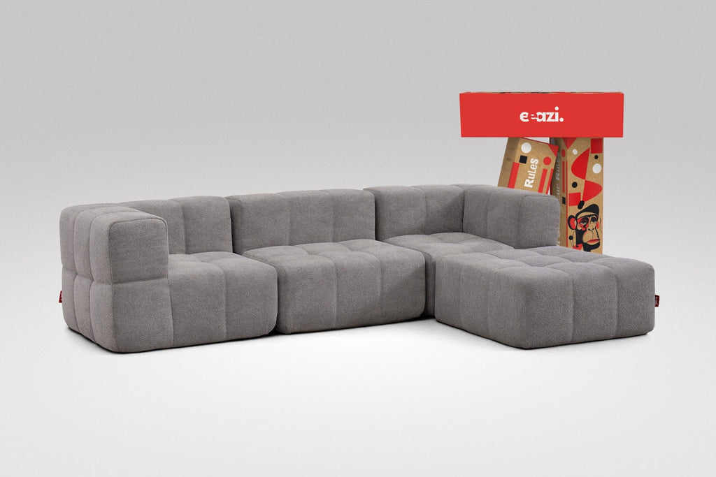 4 Teiliges Modulares Sofa – Grau-0