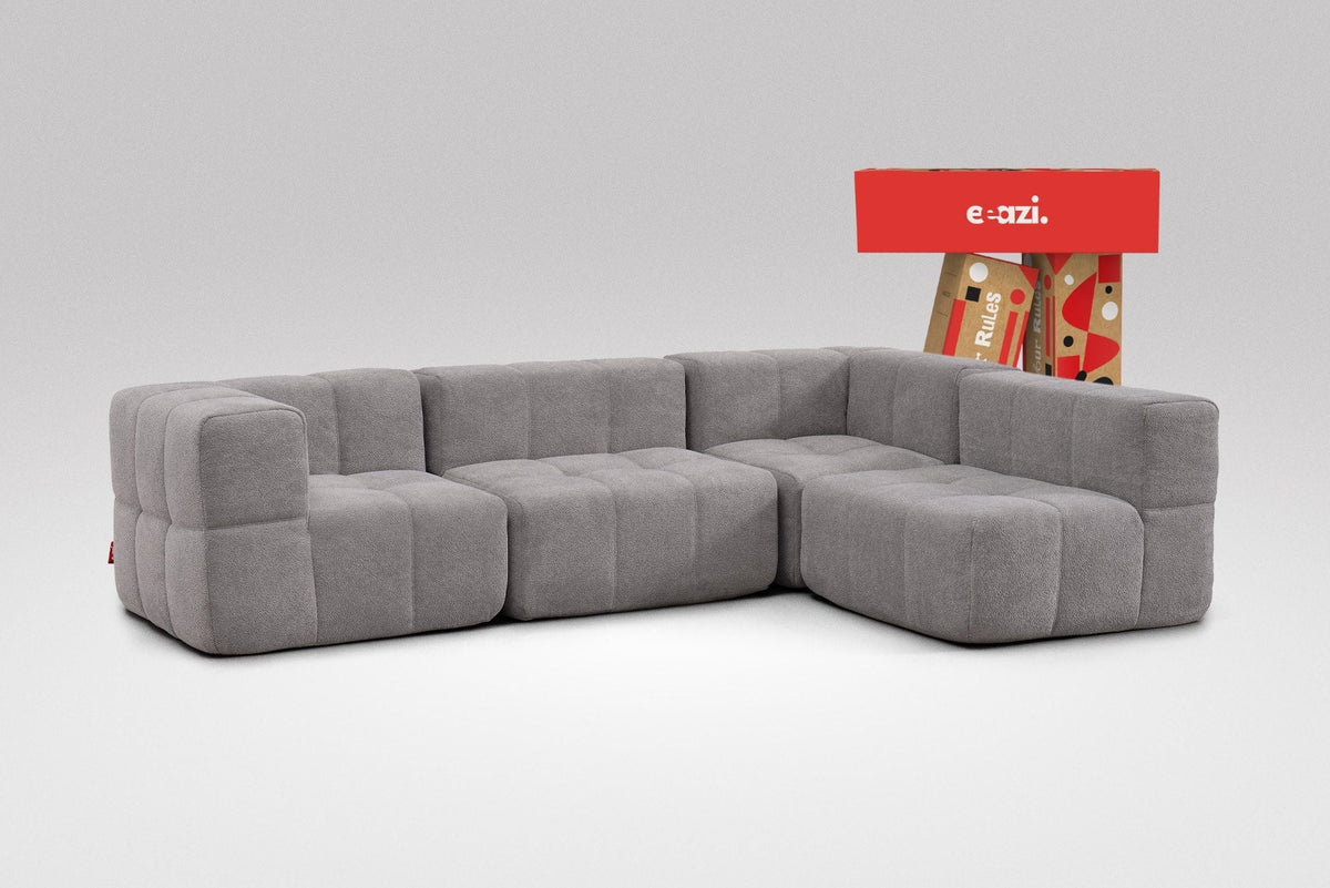 4 Teiliges Modulares Sofa – Grau-0