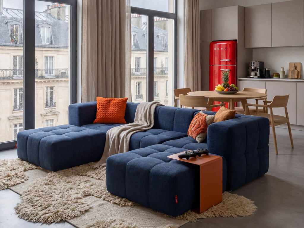 4 Teiliges Modulares Sofa – Blau-4
