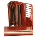 Leather wallet for women - Brown with RFID-1