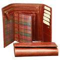 Leather wallet for women - Brown with RFID-1