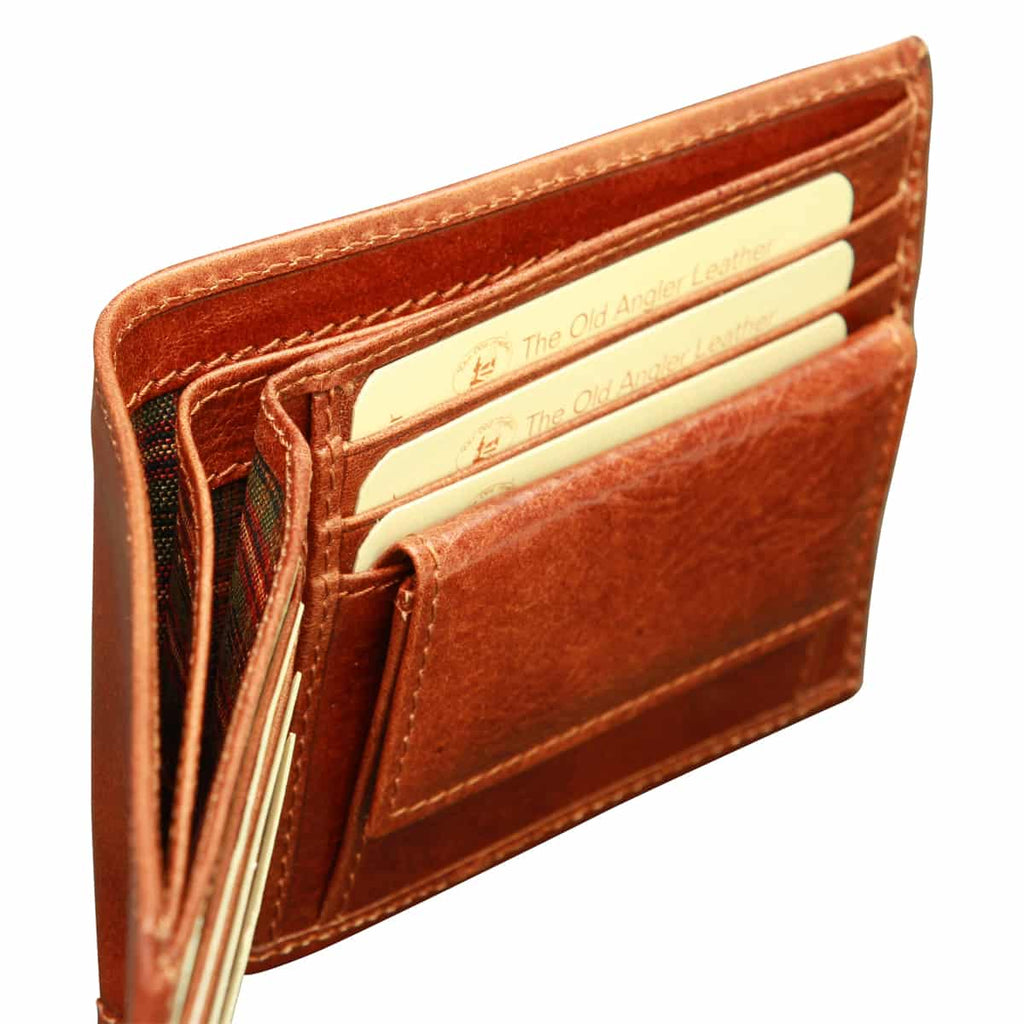 Leather wallet with coin pocket - Brown with RFID-1