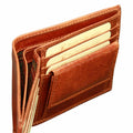 Leather wallet with coin pocket - Brown with RFID-1