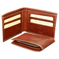 Leather bifold wallet for men - Brown with RFID-0