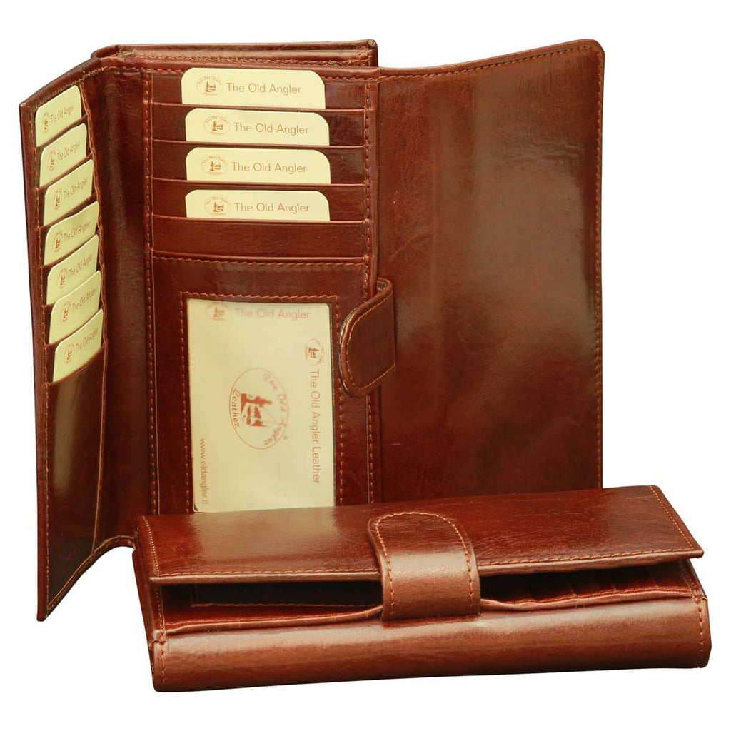 Women's leather wallet - Brown with RFID-0