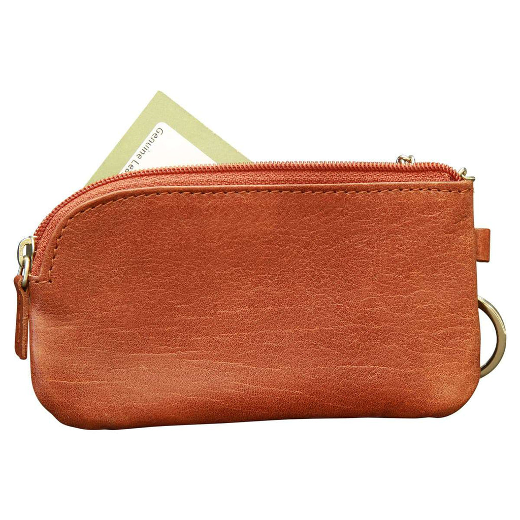 Italian leather key chain - Brown-1