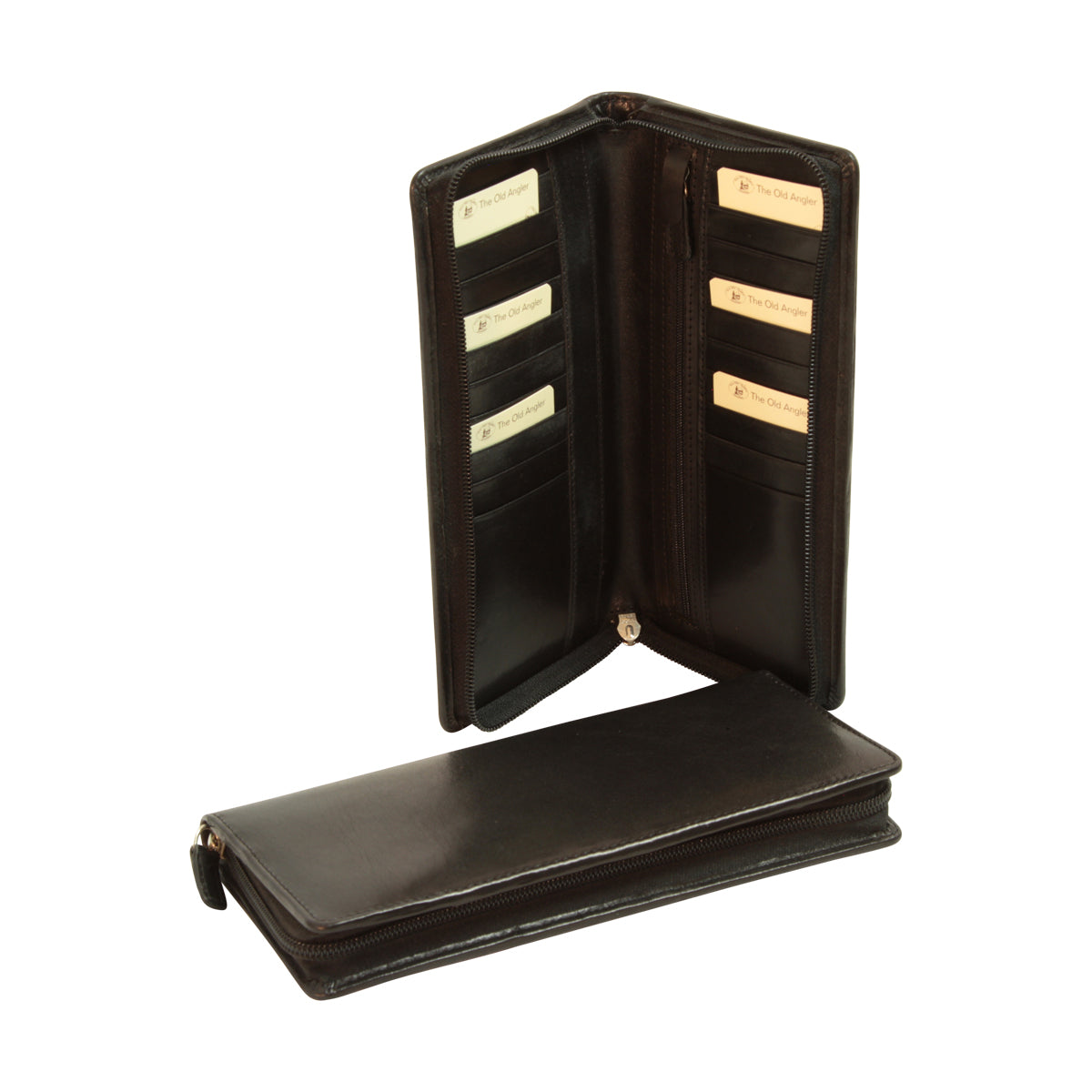 Leather travel wallet - black-0