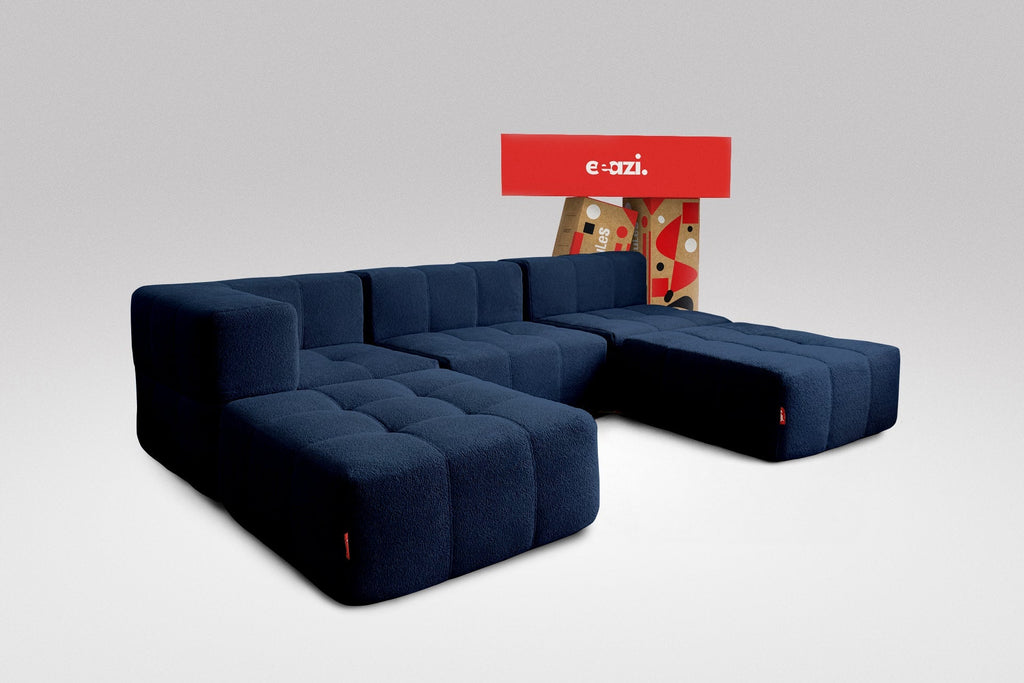 5 Teiliges Modulares Sofa – Blau-0