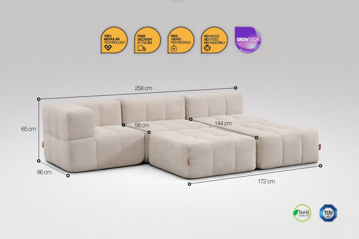5 Teiliges Modulares Sofa – Beige-2