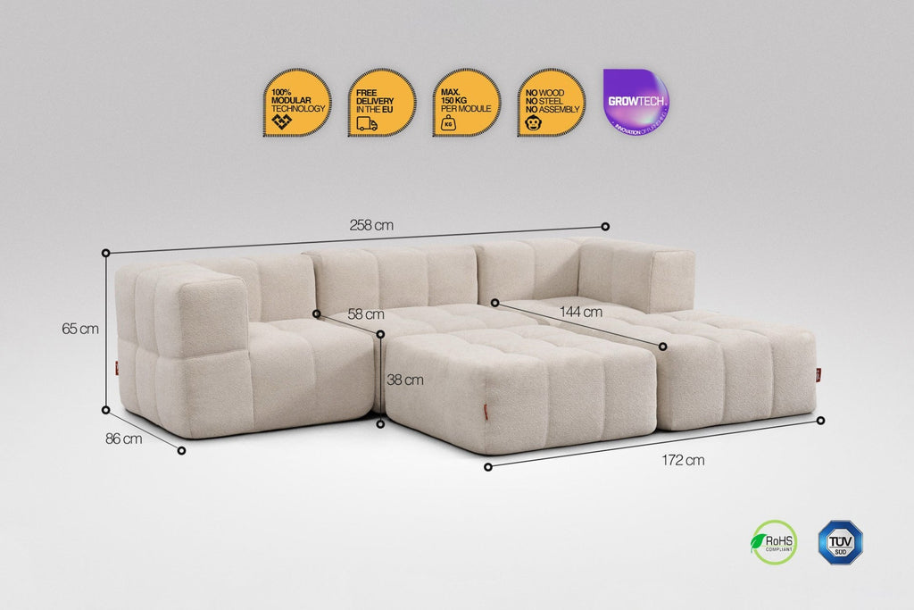 5 Teiliges Modulares Sofa – Beige-2