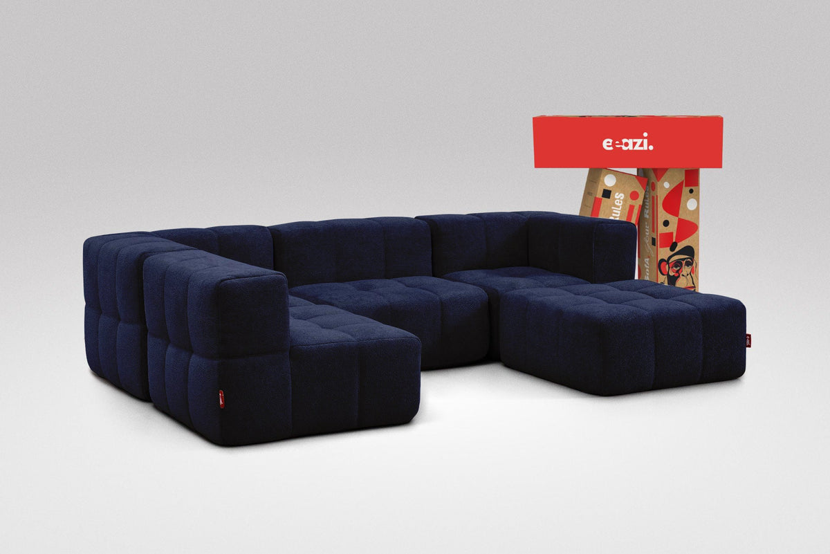 5 Teiliges Modulares Sofa – Blau-0