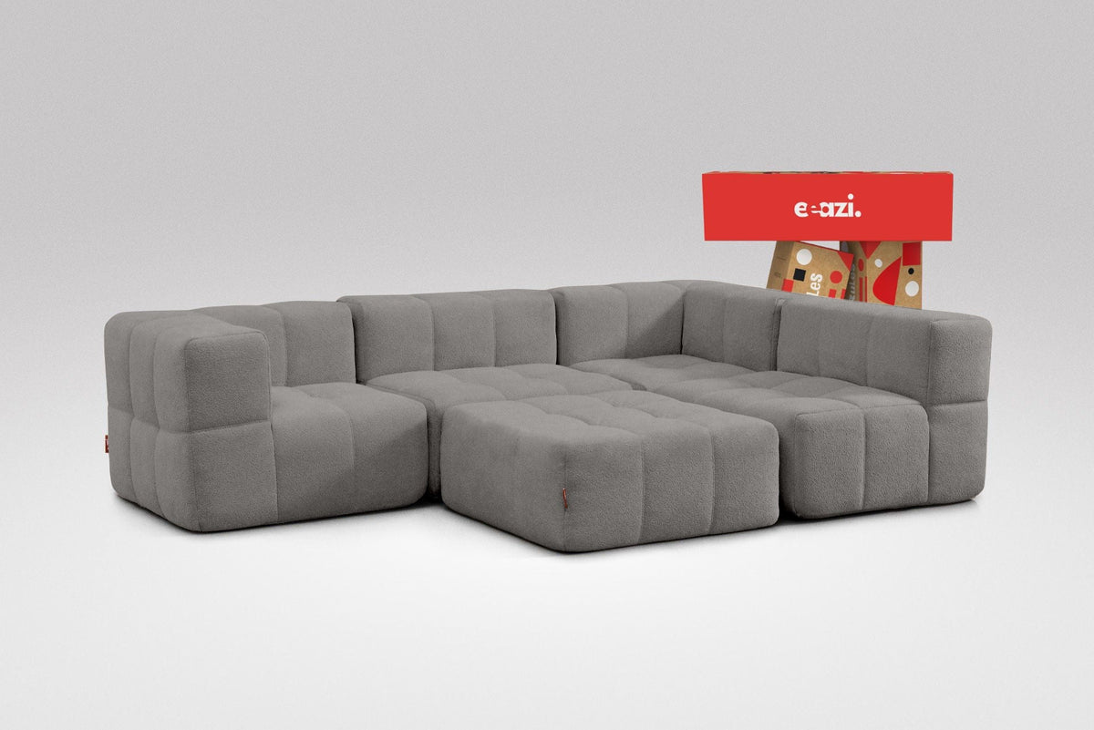 5 Teiliges Modulares Sofa – Grau-0