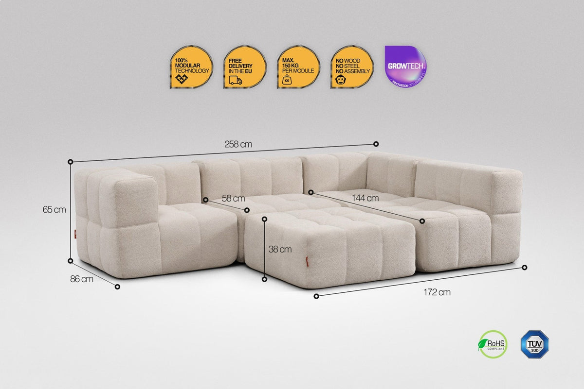 5 Teiliges Modulares Sofa – Beige-2