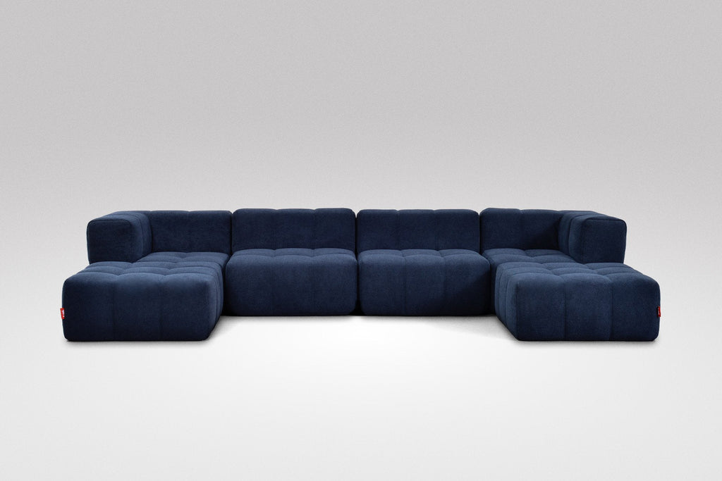 6 Teiliges Modulares Sofa – Blau-1