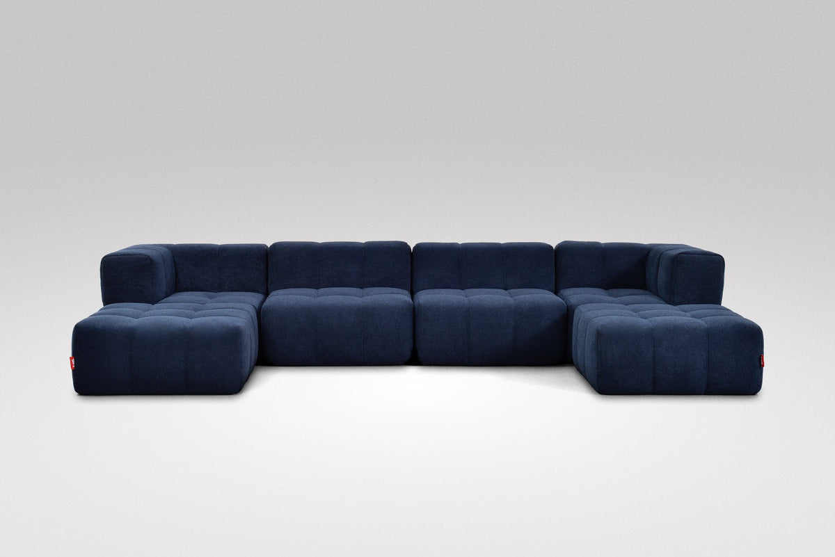 6 Teiliges Modulares Sofa – Blau-1