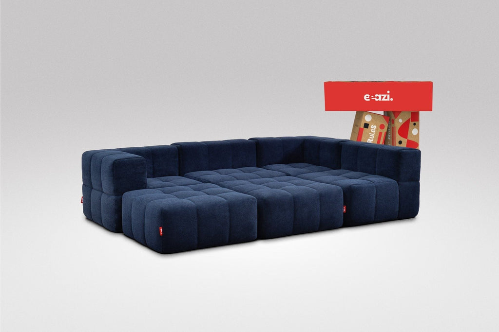 6 Teiliges Modulares Sofa – Blau-0