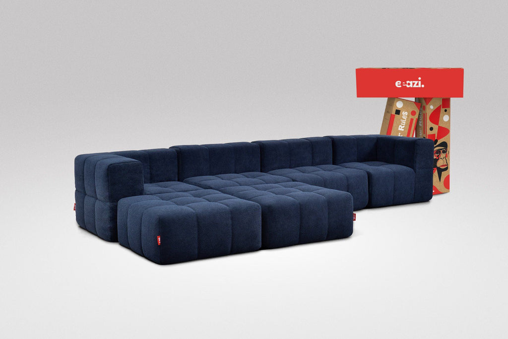 6 Teiliges Modulares Sofa – Blau-0