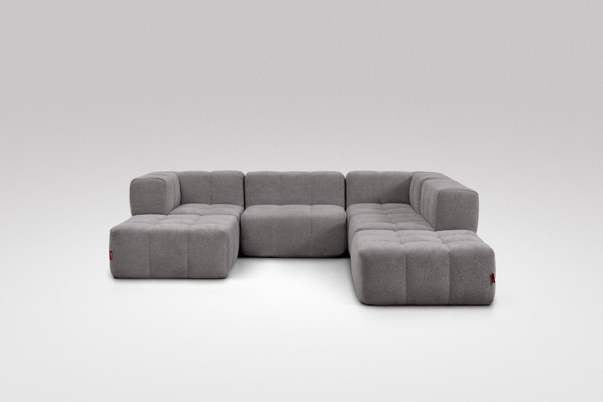 6 Teiliges Modulares Sofa – Grau-1